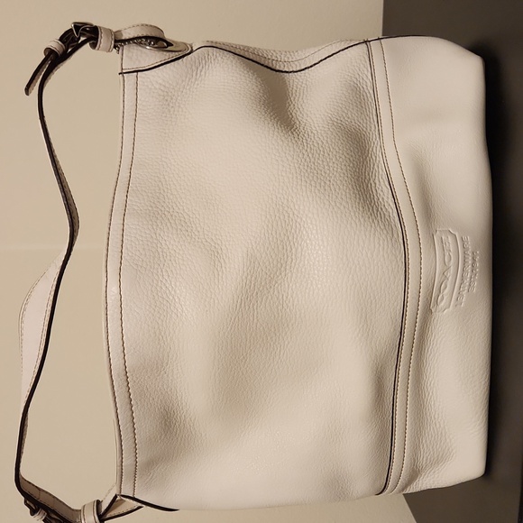 Early 2000s White Leather Bag/sm Tote - Picture 1 of 4